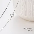 925 Sterling silver sunflower seed chain necklace minimalist thin choker without pendant - Melon Seed Chain / S / 40CM
