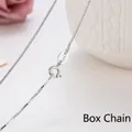 High-quality 925 Sterling Silver Box Chain Necklace for Women Minimalist Fine Jewelry - Box Chain