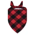Bandana classique à carreaux rouge et noir pour petits et grands chiens et chats - L / Rouge