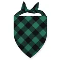 Bandana à carreaux vert et noir pour chiens et chats, accessoire de mode pour animaux - L / Vert