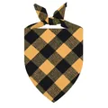 Bandana classique à carreaux jaunes et noirs pour chiens et chats, accessoire mode - L / Jaune