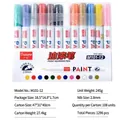 Set of 12 assorted waterproof oil-based paint markers with 2.8mm fine tip for DIY - 12-Color Set (PP Box)