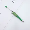 Grüner DIY-Kugelschreiber mit Strasssteinen, Perlen und Metalloberfläche - Zirkonia Eingelegt / Kaiserliches Grün
