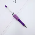 Lila DIY-Perlenkugelschreiber mit funkelnden Strass-Akzenten als Geschenk - Zirkonia Eingelegt / Fluoreszierendes Violett