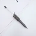 Grauer DIY Perlen-Kugelschreiber mit funkelndem dunklem Strassstein-Mittelstück-Detail - Zirkonia Eingelegt / Bentley Grau