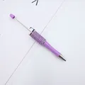 Lila DIY-Perlenkugelschreiber mit funkelndem Strass-Dekor für kreative Bastelprojekte - Zirkonia Eingelegt / Lila