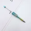 Gradient blauer und gelber DIY Strassstein Perlen Kugelschreiber für Büro und Geschenk. - Zirkonia Eingelegt / UV Gradient Blue