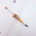 Eleganter DIY-Perlenkugelschreiber mit bernsteinfarbenem Verlauf und Strass - Zirkonia Eingelegt / Perlverlauf Orange