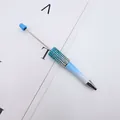 DIY Kristall Perlen Kugelschreiber mit blauem Farbverlauf und funkelnden Strasssteinen - Zirkonia Eingelegt / Perlverlauf Blau