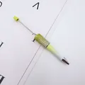 DIY-Perlenkugelschreiber in Gelb-Verlauf-Optik mit glitzerndem Strassstein-Gehäuse - Zirkonia Eingelegt / Perlverlauf Gelb