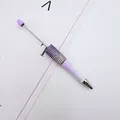 DIY Perlenkugelschreiber mit lila Farbverlauf und glitzernden Strasssteinen - Zirkonia Eingelegt / Perlverlauf Violett