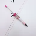 Perlen-Kugelschreiber mit pink-weißem Farbverlauf und funkelndem Strass-Design am Schaft - Zirkonia Eingelegt / Farbverlauf Rosenrosa