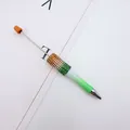 Luxuriöser grüner DIY-Perlenkugelschreiber mit Strasssteinen und grünem Verlaufsgehäuse - Zirkonia Eingelegt / Verlauf Grün