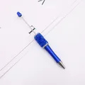 Glitzernder blauer DIY-Perlen-Kugelschreiber mit dekorativen Kristallen und edlen Strasssteinen - Bruchstein-Stil / Blau