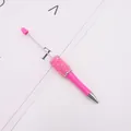 Eleganter pinker DIY Kristall-Kugelschreiber mit verzierter Metallstange für Perlen - Bruchstein-Stil / Fuchsia