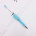 Blaue DIY-Perlenkugelschreiber mit Kristall-Diamant-Textur und Metallstab für Perlen - Bruchstein-Stil / Macaron Blau