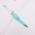 Türkisfarbener DIY-Kugelschreiber mit Kristallperlen und glänzenden Diamantakzenten - Bruchstein-Stil / Süßigkeiten-Hellblau