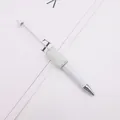 Eleganter weißer DIY-Perlenstift mit einem mit Kristallen besetzten Diamantmittelstück - Bruchstein-Stil / Perlweiß