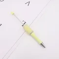 Gelber DIY Perlenstift mit funkelndem Kristall-Rhinestone-Griff für Bastelspaß - Bruchstein-Stil / Milchgelb