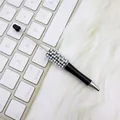 Eleganter schwarzer DIY-Perlenstift dekoriert mit Perlen und AB-Kristall-Strasssteinen - Perlenstil / Schwarz