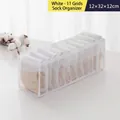White mesh drawer organizer with 11 compartments for socks and small clothing - 11-Grid Style / White
