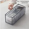 Scatola organizer in rete grigia a 11 scomparti per calze e biancheria, 12x32x12cm - 11-Grid Style / Grigio