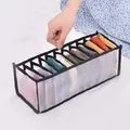 White mesh drawer organizer divider with 11 compartments for socks and underwear storage - 11-Grid Style / Black