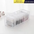 White 7-compartment mesh drawer organizer box for underwear and socks, 12x32x12cm - 7-Grid Style / White