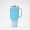 Γαλάζια θήκη ποτηριού 40oz με τσέπη με φερμουάρ για κινητό και μικρά αντικείμενα - Μονή Τσέπη Σκούρο Μπλε
