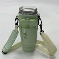 Ανοιχτό πράσινο θήκη 40oz με ρυθμιζόμενο ιμάντα και δύο τσέπες αποθήκευσης - Μεγάλη θήκη ποτηριού και τσέπη (στιλ μπρελόκ) - Πράσινο