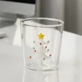 Cute 3D Christmas tree glass cup with colorful ornaments and star topper for home - Christmas Tree White