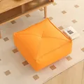 Dickes quadratisches Bodenkissen im japanischen Stil in kräftigem Orange für Tatami-Matten - Katzenkratzleder - Quadratisch / 40*40*15 cm / Orange