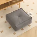 Grey square thick floor cushion for tatami or balcony seating in Japanese style - Fine Linen - Square / 40*40*15 cm / Dark Gray