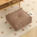 Thickened brown square floor cushion in linen-like fabric for tatami home use. - Fine Linen - Square / 40*40*15 cm / Brown
