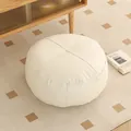 Round cream-colored floor pouf cushion made of durable material for home tatami - Cat Scratch Leather - Round / 40*40*15 cm / Off White
