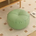 Comfortable light green round PU leather floor pouf cushion for home meditation - Cat Scratch Leather - Round / 40*40*15 cm / Light Green