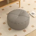 Round grey synthetic leather floor pouf ottoman cushion for tatami and home meditation - Cat Scratch Leather - Round / 40*40*15 cm / Dark Gray