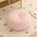 Comfortable pink round Japanese style floor pouf cushion for home meditation and relaxation - Fine Linen - Round / 40*40*15 cm / Pink