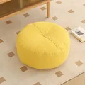 Yellow round Japanese-style floor pouf cushion for tatami or meditation sitting - Fine Linen - Round / 40*40*15 cm / Yellow