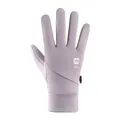 Gedetailleerde macro-weergave van het YN Change-merklogo op lavendelkleurige winterhandschoenen - Outdoor Winddichte Verdikte Stijl (047) / Paars