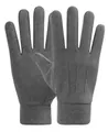 Klassieke grijze warme fleece winterhandschoenen met touchscreen voor sporten en fietsen - Dik Fleece Decoratieve Steek Stijl (236) / donkergrijs