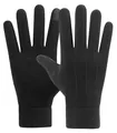 Zwarte met fleece gevoerde winterhandschoenen met touchscreen-vingertoppen - Touchscreen Sport Stijl (237) / Zwart