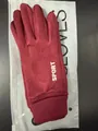 Rode thermische winterhandschoen van hoge kwaliteit met sportprint en touchscreen - Gebreide Geribbelde Sport Stijl (246) / Roodbruin