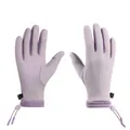 Lichtpaarse warme winterhandschoenen met vingerloos ontwerp voor buiten fietsen - Flip-Top Antislip Stijl (266) / Paars