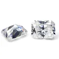 Loose radiant cut D color moissanite gemstone with long chamfer for fine jewelry design - D Color