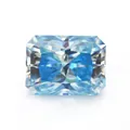 Exquisite radiant cut sea blue moissanite loose gemstone with sparkling facets and fire - Aquamarine