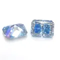 Premium radiant cut sea blue moissanite loose gemstone for custom engagement rings - Ice Blue