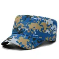 Blaue und braune digitale Camouflage-Flachmütze im Militärstil für Outdoor-Training - Verstellbar / Ozeanblau Digital Tarnung
