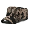 Casquette classique de style militaire camouflage marron en coton pour hommes - Réglable / SDEN Letter Style / Scissor Print Camouflage
