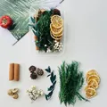 Variety pack of DIY dried flower materials including pine cones and lemon slices - Fruitful Harvest (Style A6)